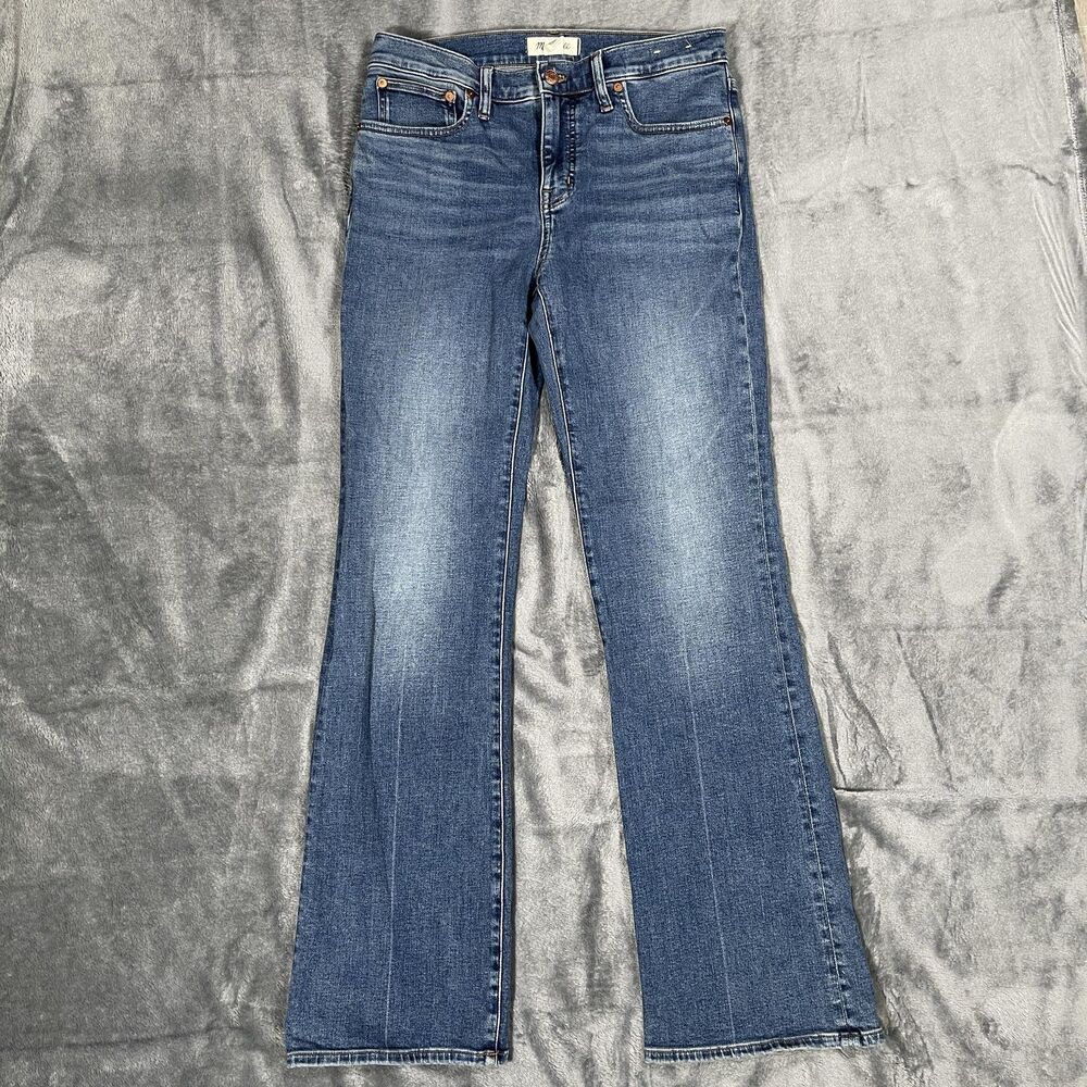 Madewell Kick Out Full-Length Bootcut Jeans Womens 28 Blue Medium Wash 34 Inseam